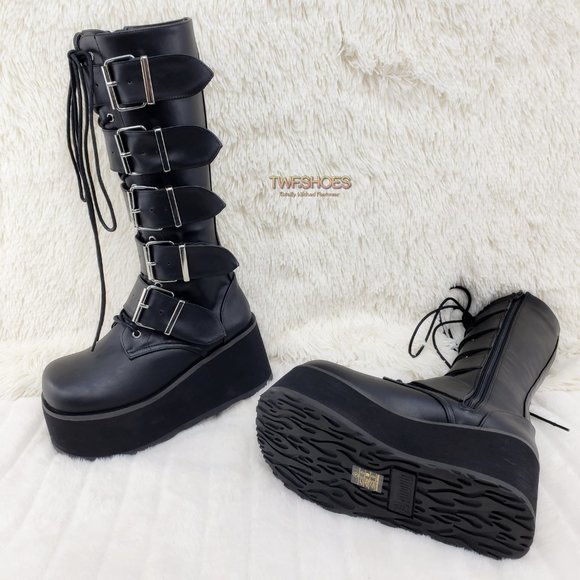 Brand New Trashville 518 Platform Goth Mens Knee Boots - Picture 4 of 13